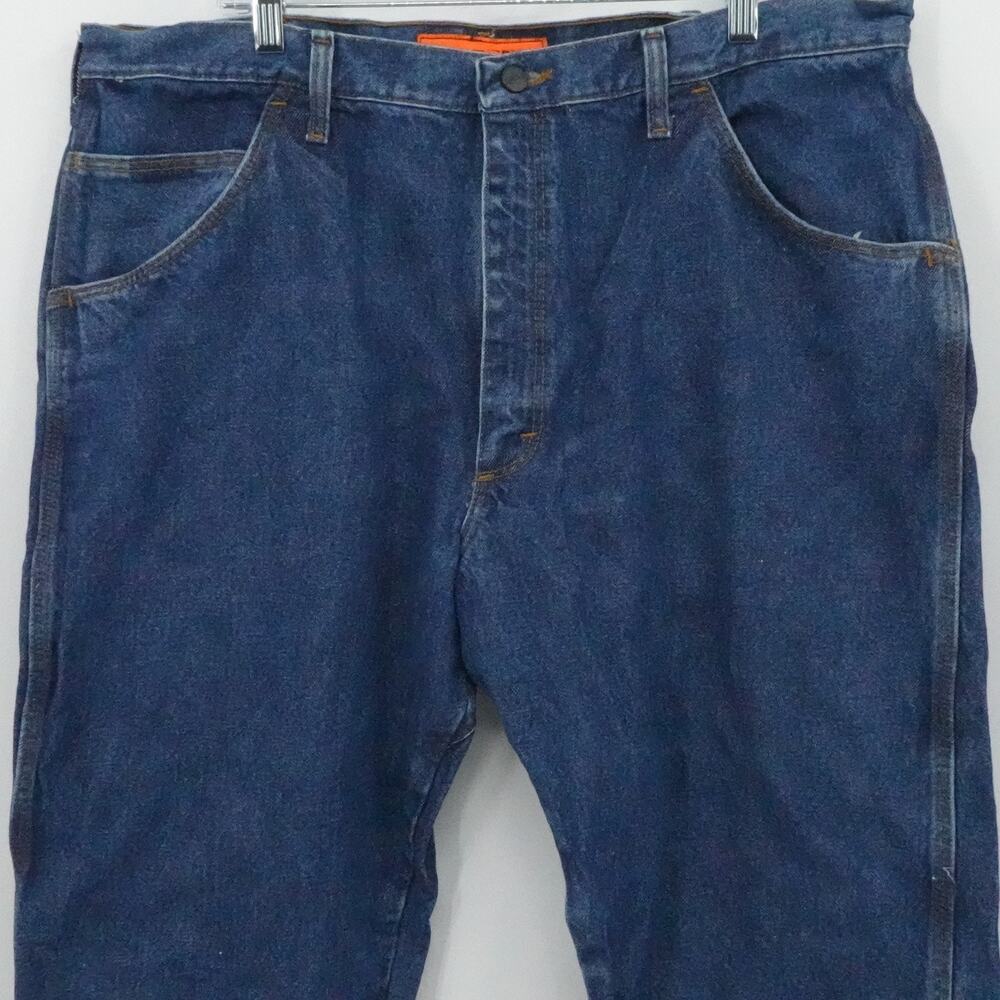 Wrangler Jeans Mens 40x30 Blue Riggs Workwear FR3W050 Flame Resistant Work - Picture 8 of 14